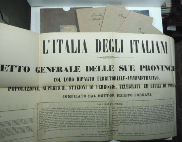 L'Italia degli italiani. Prospetto generale delle sue province e comuni col loro riparto territoriale-amministrativo, popolazione, superficie, stazioni di ferrovie, telegrafi, ed uffici di posta-lettere compilato dal Dottor Filippo Fornari